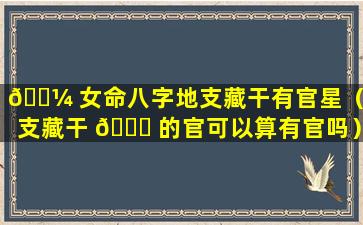 🐼 女命八字地支藏干有官星（地支藏干 🐟 的官可以算有官吗）